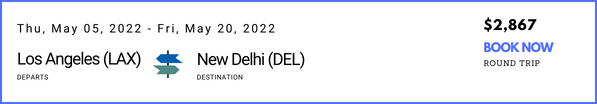 Los Angeles (LAX) to New Delhi (DEL)