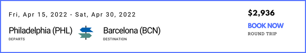 Philadelphia (PHL) to Barcelona (BCN)