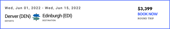 Denver (DEN) to Edinburgh (EDI) - June 1 to June 15