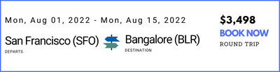 San Francisco to Bangalore
