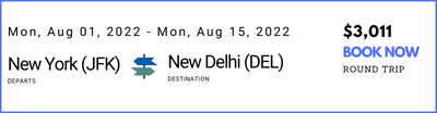 New York to New Delhi Business Class Flight
