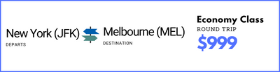 New York to Melbourne - Economy Class