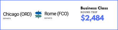 Chicago to Rome - Business Clas