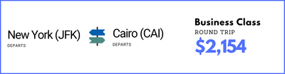 New York to Cairo