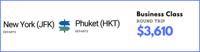 New York (JFK) to Phuket (HKT)
