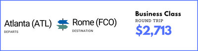 Atlanta (ATL) to Rome (FCO)