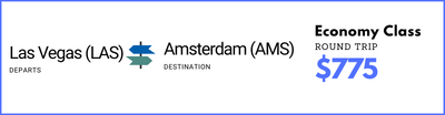 Las Vegas to Amsterdam - Economy Class