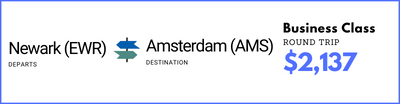 Newark to Amsterdam - Business Class