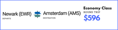 Newark to Amsterdam - Economy Class