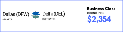 Dallas to New Delhi 