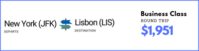 New York to Lisbon - $1,951