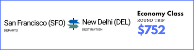 SFO to Delhi flights