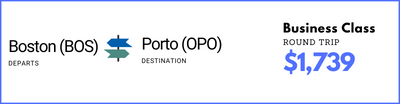 Boston to Porto