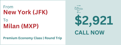 premium economy class airfares from jfk to milan